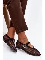 Síťované baleríny s páskem černé model 21919090 - Boto