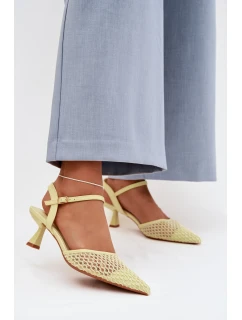 Dámské sandály na podpatku s Žluté model 22027913 - Boto