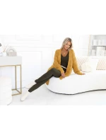 619-2 Pohodlný a elegantní dámský žebrovaný overal s výstřihem - khaki barva