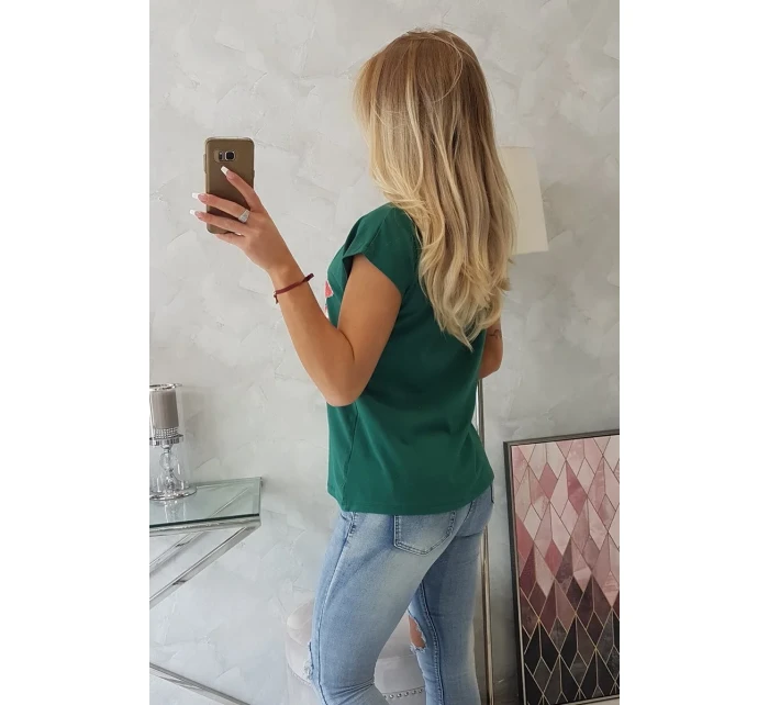 Halenka s potiskem rtů zelená