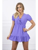 Šaty s vázaným výstřihem do V fialové Šaty s vázaným výstřihem do V fialové