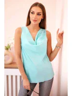 Dámská saténová halenka s vodním výstřihem – elegantní střih mincovna