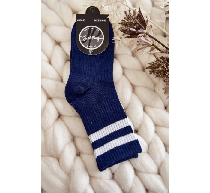 Mládež bavlněné sportovní ponožky námořnická modrá