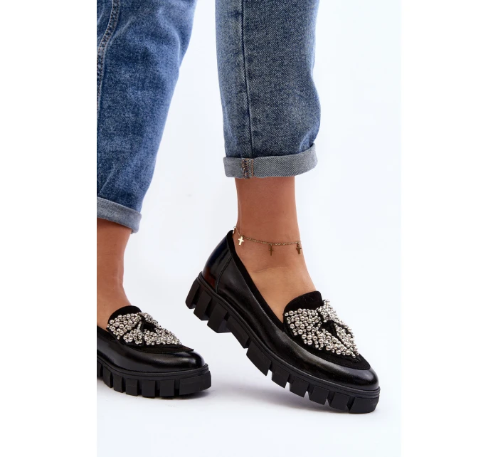 Lakované dámské mokasíny Laura Messi 2785 černé