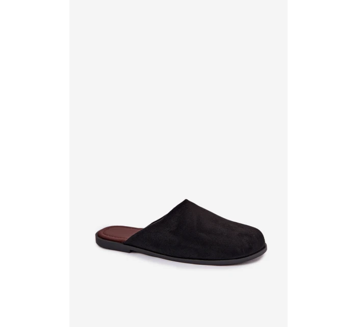 Dámské ploché nazouváky z eko semiše Černé Veronelle