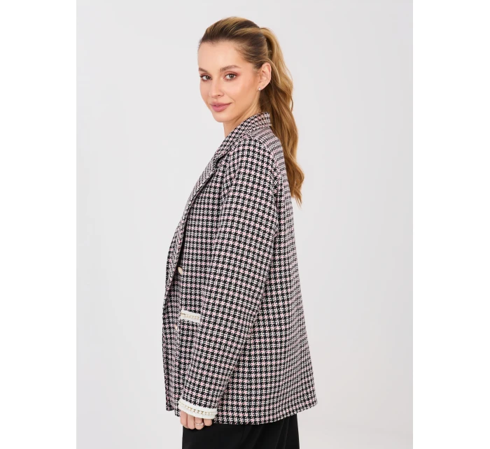 Marynarka LK MA model 21902715 czarno różowy - FPrice Marynarka LK MA model 21902715 czarno różowy - FPrice