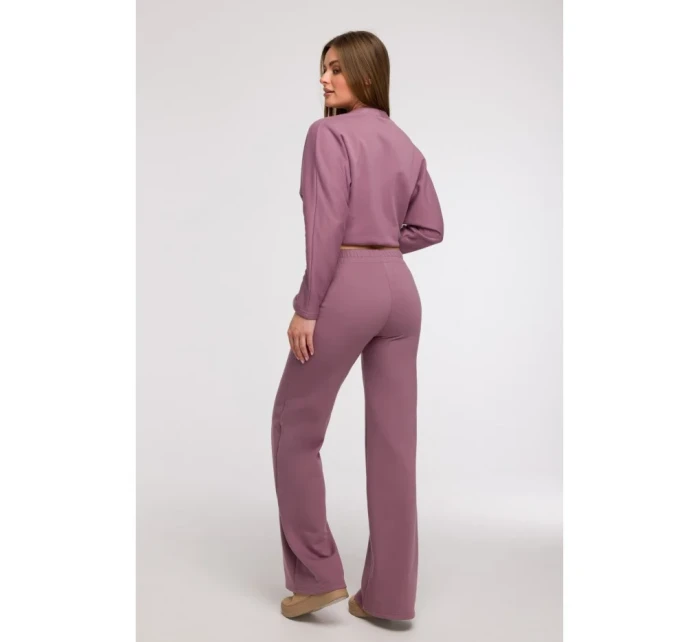 Kalhoty s širokými nohavicemi a předními heather model 21047285 - BeWear Kalhoty s širokými nohavicemi a předními heather model 21047285 - BeWear