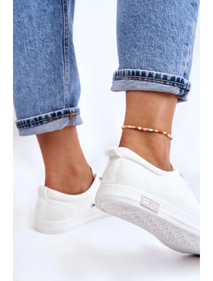 Dámské hladké nízké tenisky Big Star LL274058 Bílé Dámské hladké nízké tenisky Big Star LL274058 Bílé