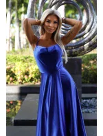 547-2 Dlouhé saténové šaty PERLA s exkluzivním výstřihem na zádech - CHABRERA 547-2 Dlouhé saténové šaty PERLA s exkluzivním výstřihem na zádech - CHABRERA