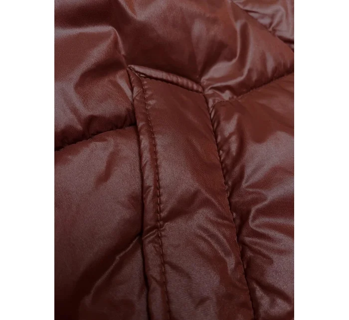 Tmavě prošívaná dámská bunda pro přechodné období s kapucí model 19735963 - Sublevel