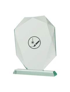 Gravírovaná skleněná trofej s pouzdrem + malířská výplň