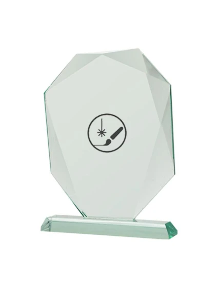 Gravírovaná skleněná trofej s pouzdrem + malířská výplň Gravírovaná skleněná trofej s pouzdrem + malířská výplň