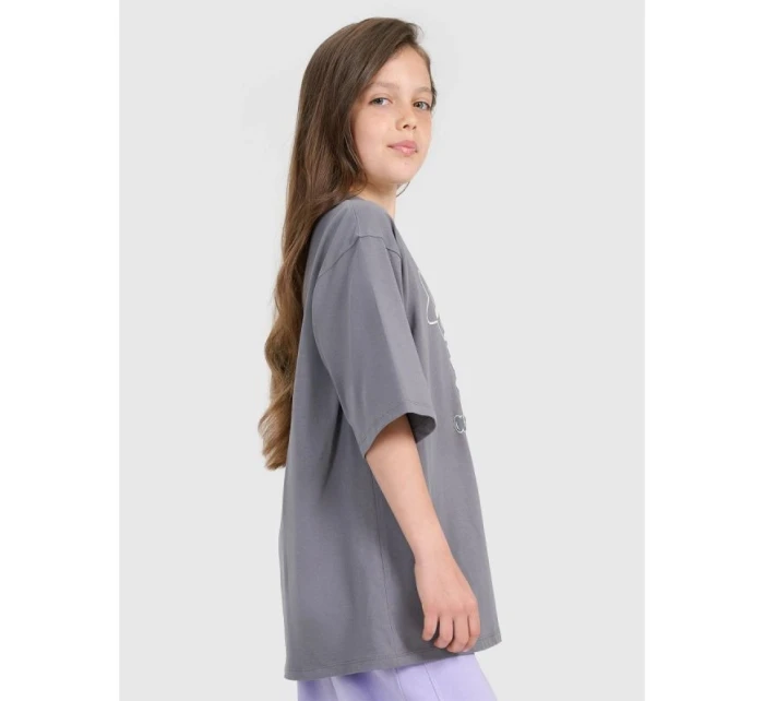 Dívčí tričko oversize s potiskem 4F 4FJRAW25TTSHF3197-22S