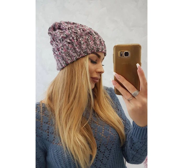 Fleecová čepice Roksana K209 purple+graphite Fleecová čepice Roksana K209 purple+graphite