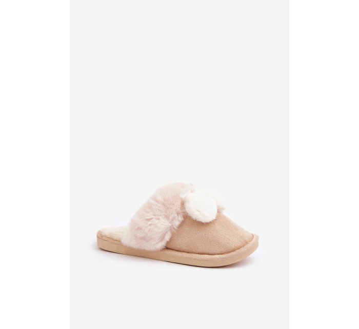 Dámské Pantofle S Kožíškem Béžové model 21681825 - Boto Dámské Pantofle S Kožíškem Béžové model 21681825 - Boto