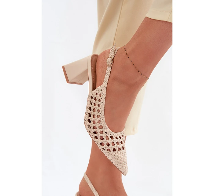 Dámské kožené sandály na podpatku Kedira