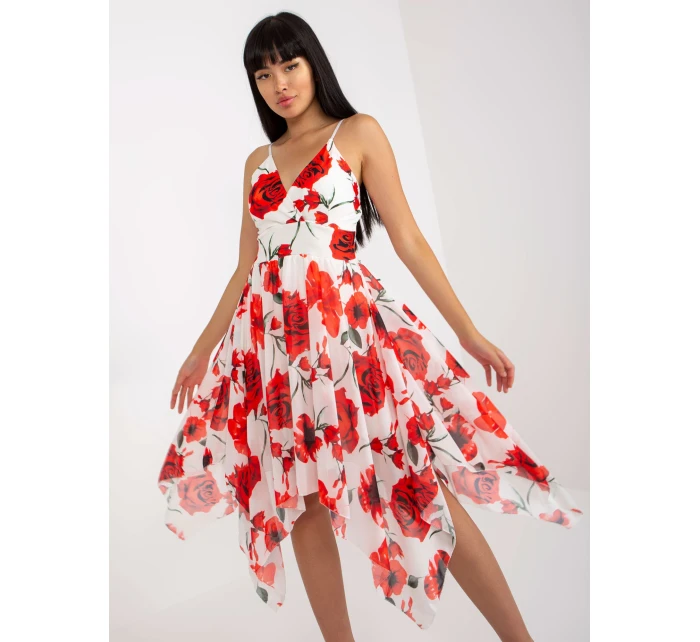 Šaty DHJ SK 15952 1.24X bílé a červené Šaty DHJ SK 15952 1.24X bílé a červené