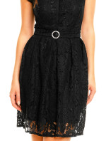 Společenské šaty model 15042430 krajkové s páskem černé Černá - Mayaadi
