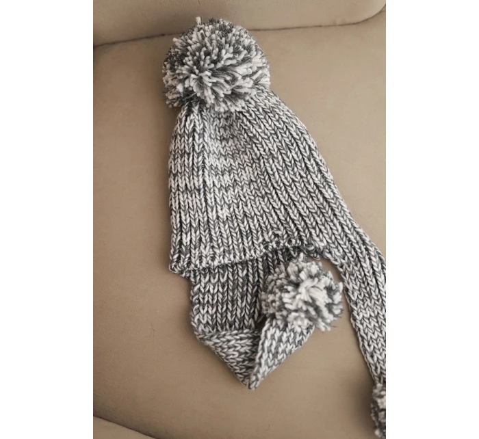 Dámská čepice s ušima Emma K343 grafitová Dámská čepice s ušima Emma K343 grafitová