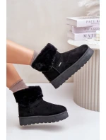 Sněhové boty na platformě s kožešinou Big Star OO274A108 Černé Sněhové boty na platformě s kožešinou Big Star OO274A108 Černé