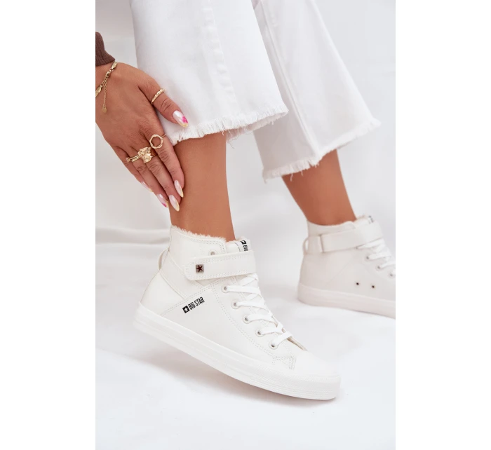 Zateplené Kožené Tenisky BIG STAR V274541FW Bílé Zateplené Kožené Tenisky BIG STAR V274541FW Bílé