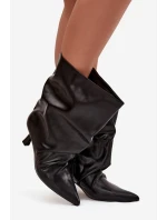 Nazouvací dámské kotníkové boty na podpatku s horní části černé model 21747657 - Boto Nazouvací dámské kotníkové boty na podpatku s horní části černé model 21747657 - Boto