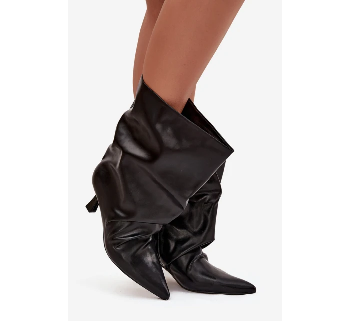 Nazouvací dámské kotníkové boty na podpatku s horní části černé model 21747657 - Boto Nazouvací dámské kotníkové boty na podpatku s horní části černé model 21747657 - Boto