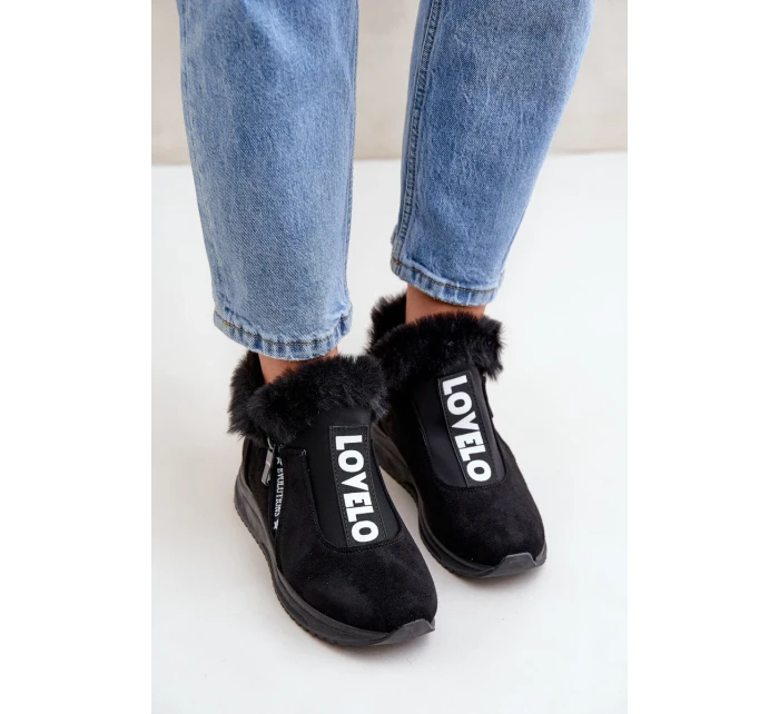 Dámské kotníkové tenisky s kožíškem černé Zeriana Dámské kotníkové tenisky s kožíškem černé Zeriana