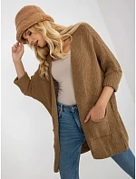 Dámský kardigan model 22045084 tmavě hnědý - FPrice