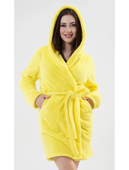 Dámský župan krátký s kapucí model 22408341 - Vienetta Dámský župan krátký s kapucí model 22408341 - Vienetta