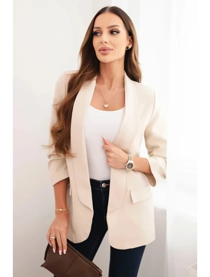 Dámská sako bez zapínání s podšívkou S/M béžová Dámská sako bez zapínání s podšívkou S/M béžová
