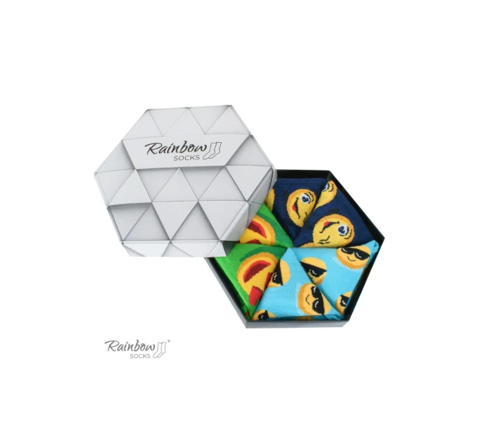 Duhové Ponožky Emotikony Brainy Smiley Lover 3 Páry