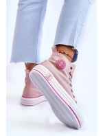 Dámské vysoké textilní tenisky na platformě Big Star model 21608432 Růžová - Big Star Shoes Dámské vysoké textilní tenisky na platformě Big Star model 21608432 Růžová - Big Star Shoes