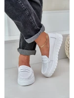 Dámské Kožené Mokasíny Na Platformě A Klínu Bílé model 21685441 - EVENTO