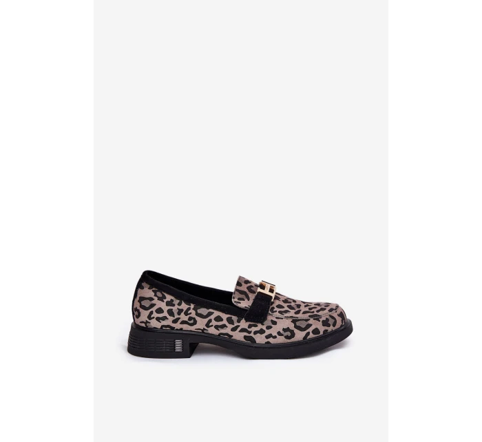 Kožené Lakované Mokasíny Leopard Vinceza 66790 Černé
