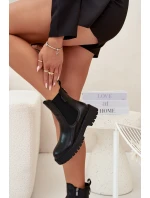 Kožené dámské botky s zipem Big Star OO274109 černé Kožené dámské botky s zipem Big Star OO274109 černé