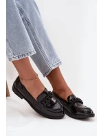 Dámské lakované mokasíny s korálky S.Barski model 21713917 Černé - D&A