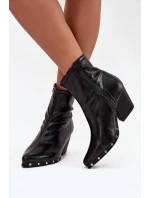 Dámské kovbojské botky Abrielle – na sloupkovém podpatku, černé Dámské kovbojské botky Abrielle – na sloupkovém podpatku, černé