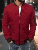 Pánská prošívaná bunda bomber vínová model 21962013 - FashionStreet
