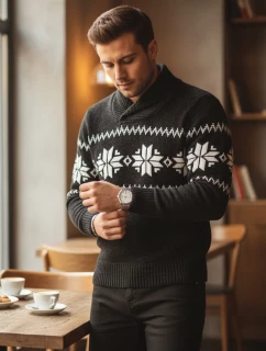 Pánský černý svetr FashionStreet WX2268