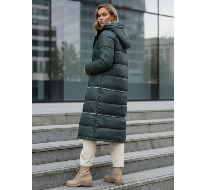 FashionStreet dámská zimní dlouhá zelená bunda TY5138