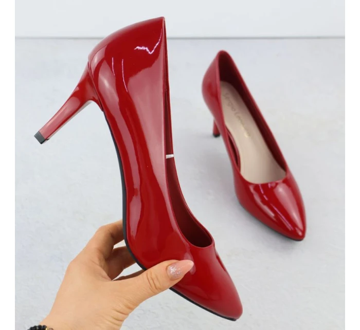 Dámské lodičky na jehlovém podpatku červené Sergio Leone 1336