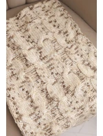 Dámský vlněný melírovaný silný šál na zimu KN24 světlé béžový