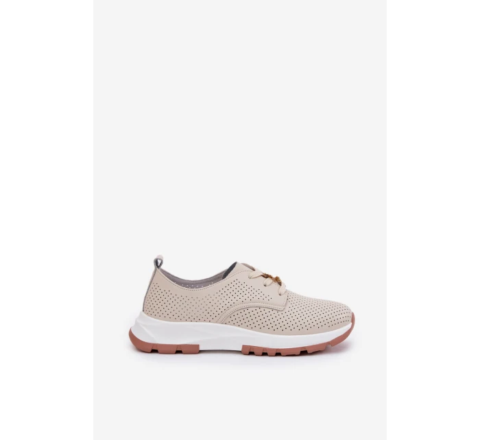 Kožené Polobotky Dámské S   Béžové model 21692665 - Artiker