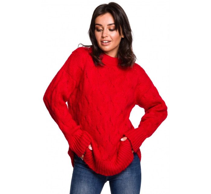 Pletený svetr červený model 18002261 - BeWear