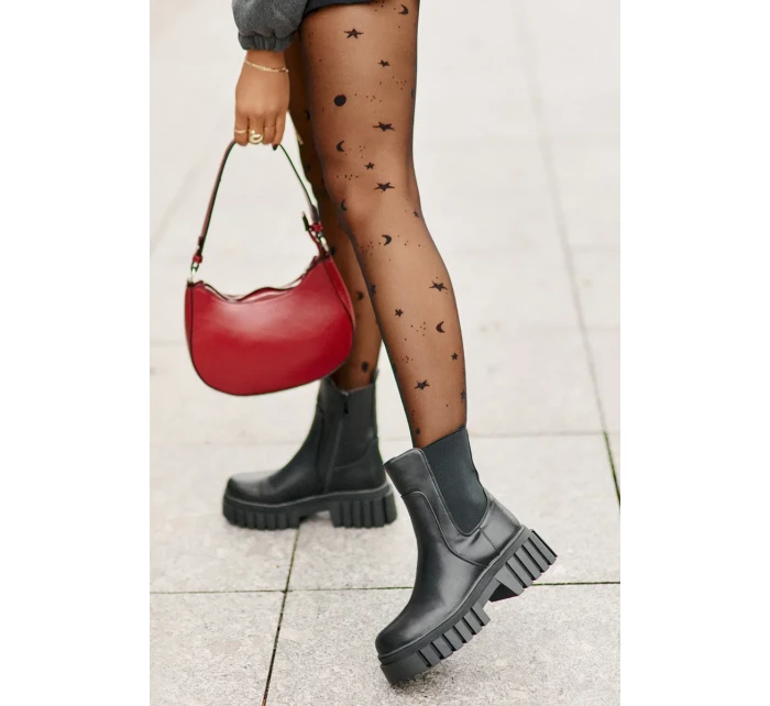 Kotníkové boty Chelsea zateplené na zip S.Barski Černé Kotníkové boty Chelsea zateplené na zip S.Barski Černé