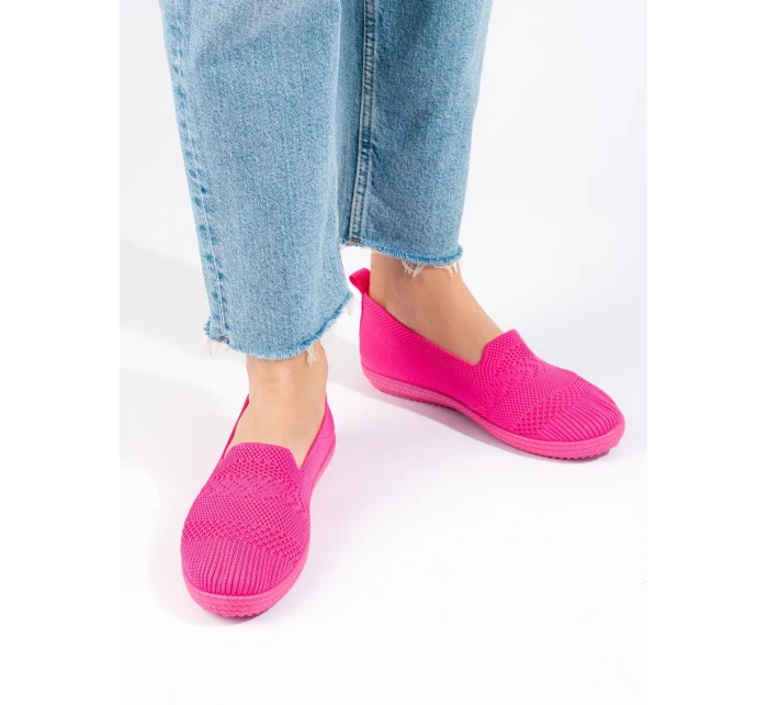 Zajímavé růžové tenisky dámské bez podpatku Zajímavé růžové tenisky dámské bez podpatku