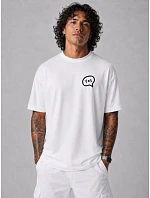 Pánské bílé tričko s potiskem Freaking Rich oversize FashionStreet NX4012R