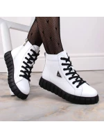 Kožené boty na platformě W model 21307454 white - FILIPPO