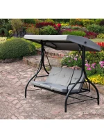 ZAHRADNÍ A BALKONOVÁ HOUPAČKA NINA 3MÍSTNÁ ŠEDÁ